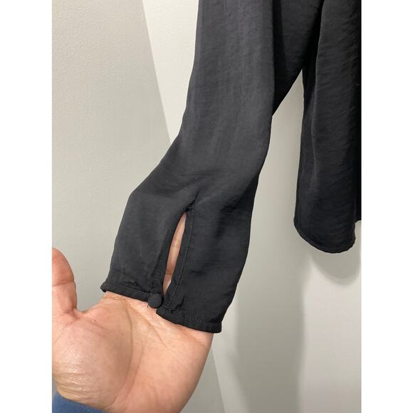 Lane Bryant Black Ruffle Long Sleeve Career Blouse - Picture 5 of 9